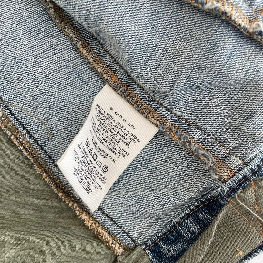 Anthropologie Pilcro and The Letterpress Military Mixed Denim Jacket